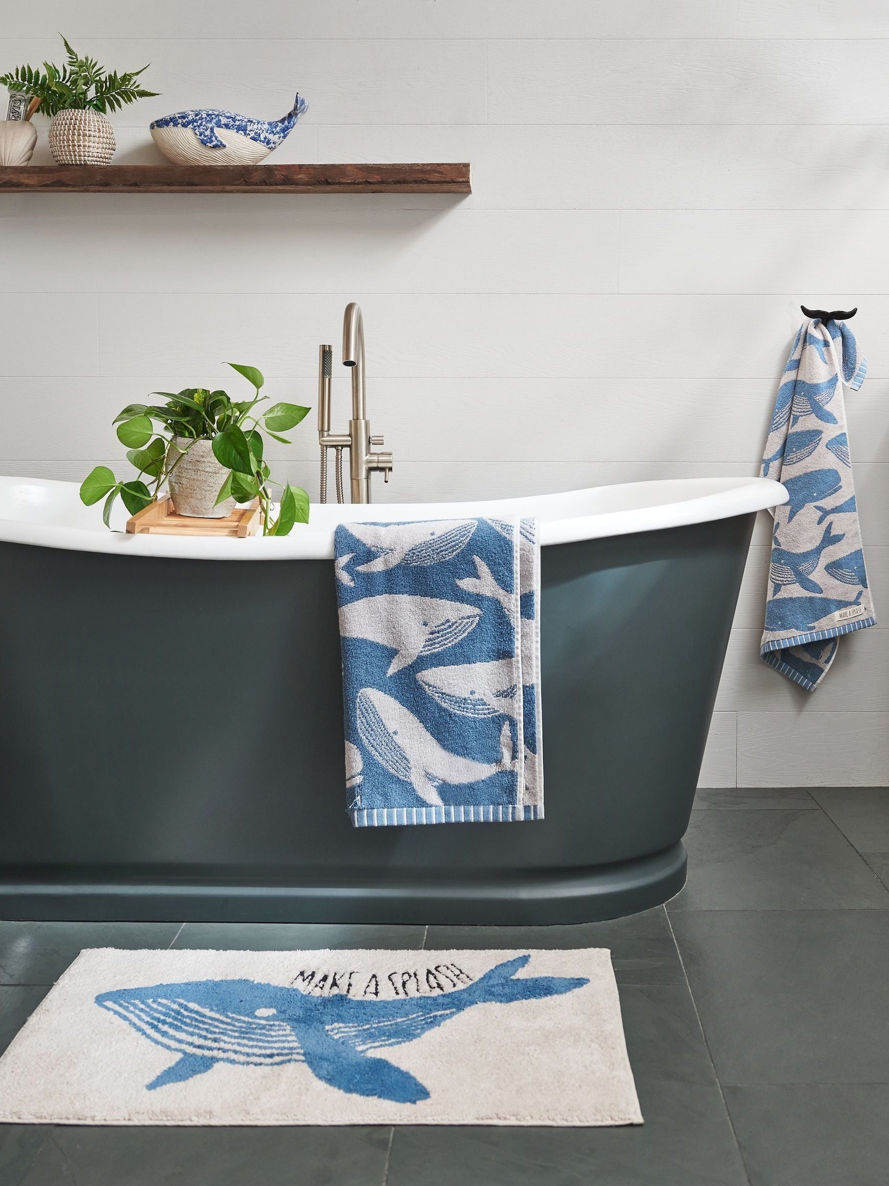 Blue Whale 100% cotton towel, imported from the UK