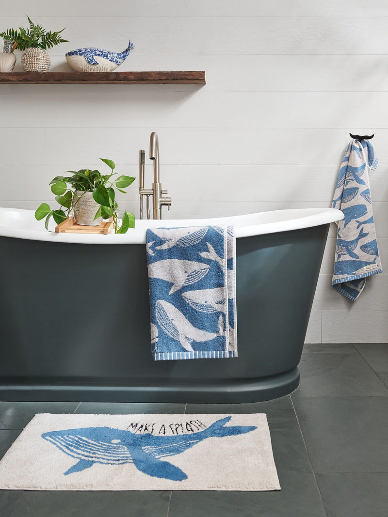 Blue Whale 100% cotton towel, imported from the UK
