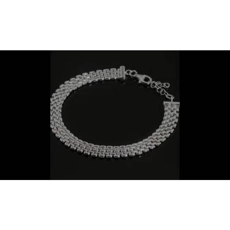 Revere sterling silver panther link flat bracelet 22cm - British product