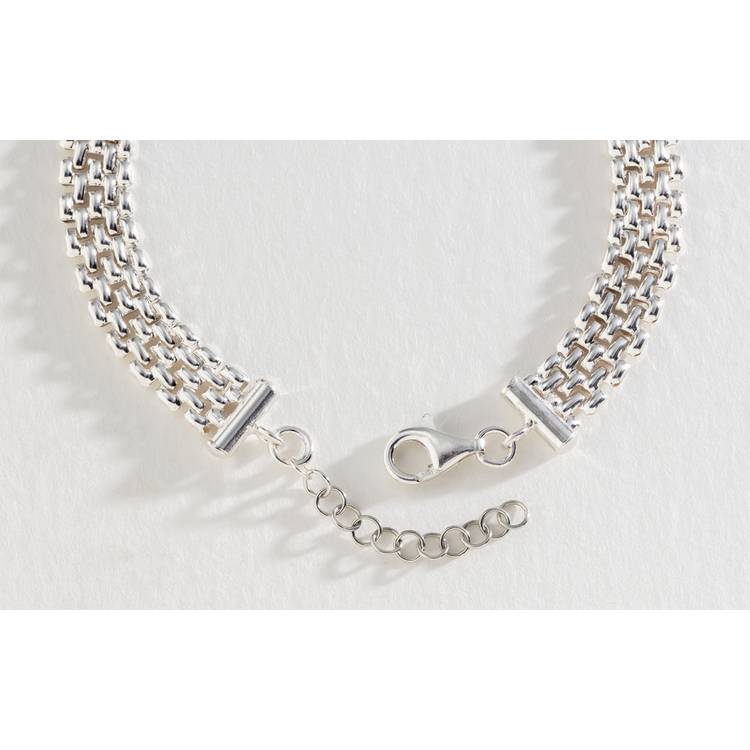 Revere sterling silver panther link flat bracelet 22cm - British product