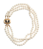 Valentino Garavani Ovalette necklace faux pearl crystal 42cm, imported from the UK