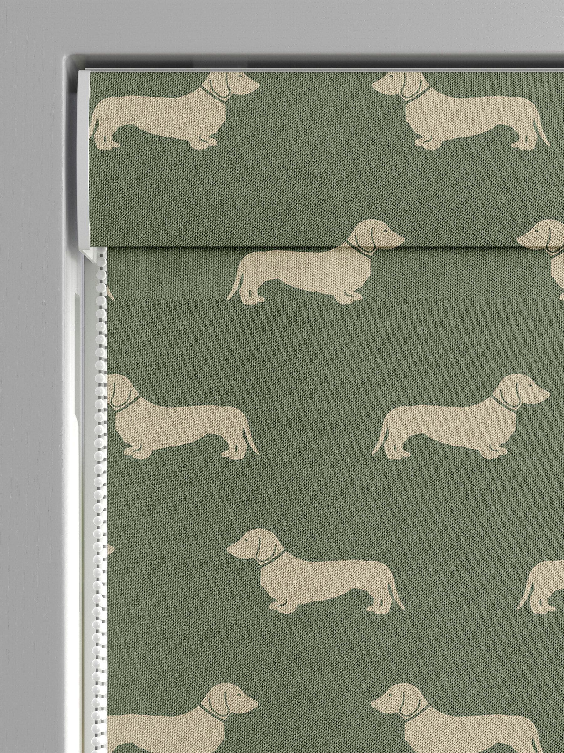 Emily Bond Peggy roman blind fern green 100% cotton - British product