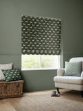 Emily Bond Peggy roman blind fern green 100% cotton - British product