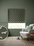 Emily Bond Peggy roman blind fern green 100% cotton - British product