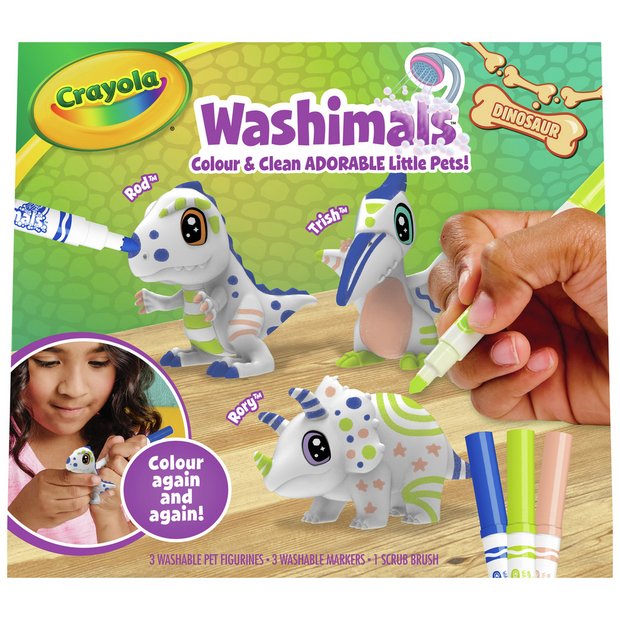 Crayola Washimals Dinosaur Playset pack of 3, UK version