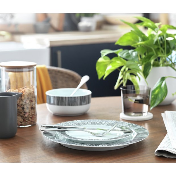 Habitat Black Dash 12 piece dinner set (British brand)