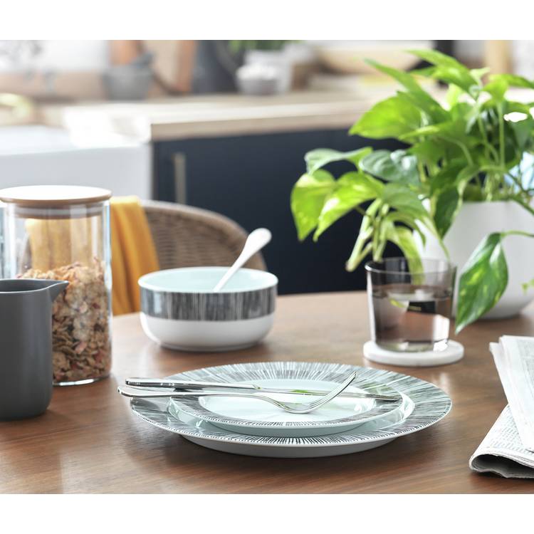 Habitat Black Dash 12 piece dinner set (British brand)