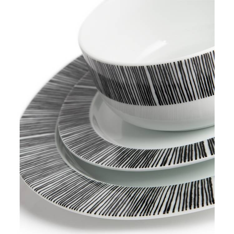 Habitat Black Dash 12 piece dinner set (British brand)