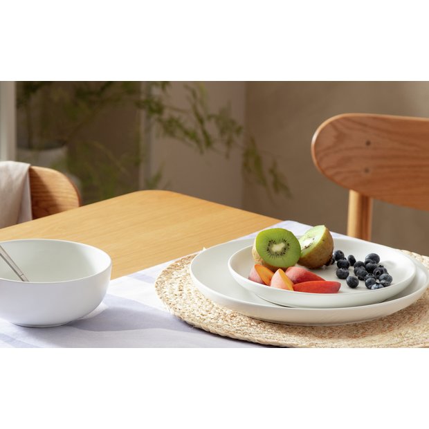 Habitat 12 piece stoneware dinner set white, UK version