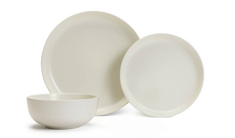 Habitat 12 Piece Stoneware Dinner Set - White