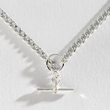 Revere necklace T-bar curb cubic zirconia 45cm, UK version