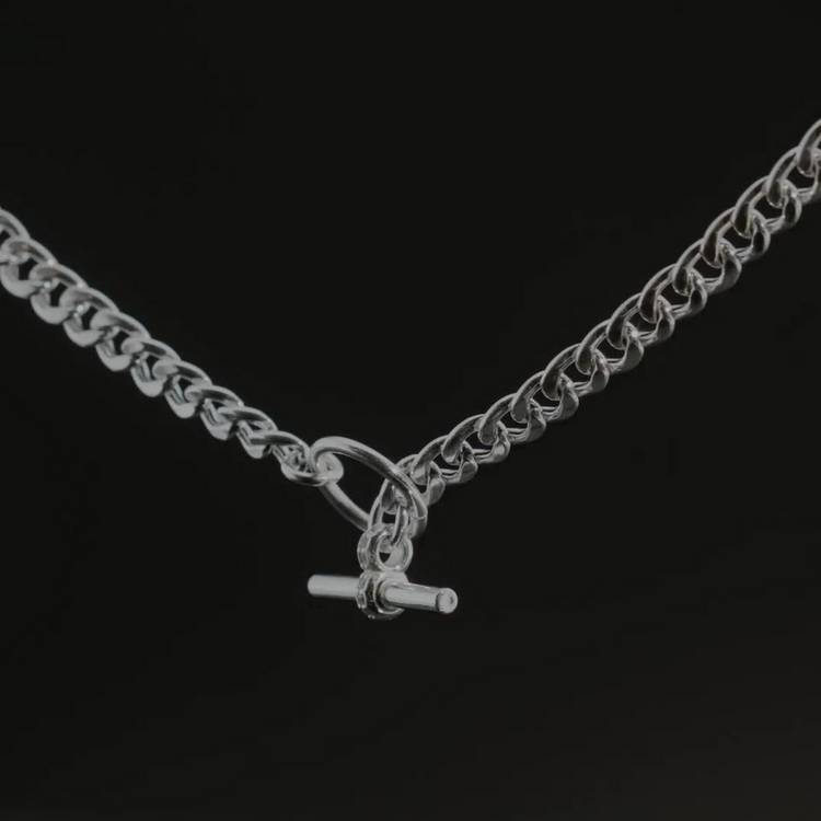 Revere necklace T-bar curb cubic zirconia 45cm, UK version