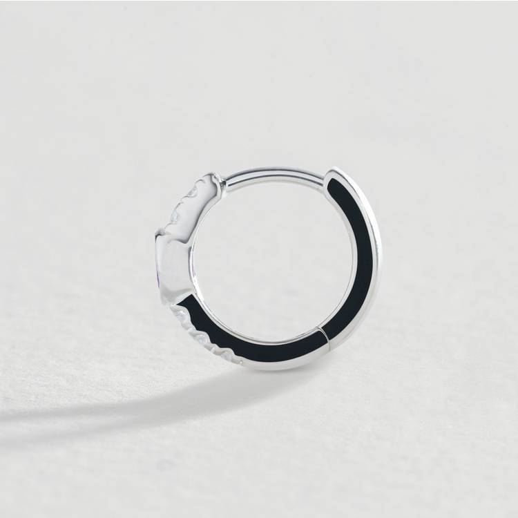 Revere sterling silver cubic zirconia huggie hoop earrings, UK version