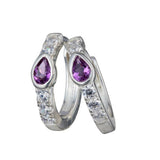 Revere sterling silver cubic zirconia huggie hoop earrings, UK version