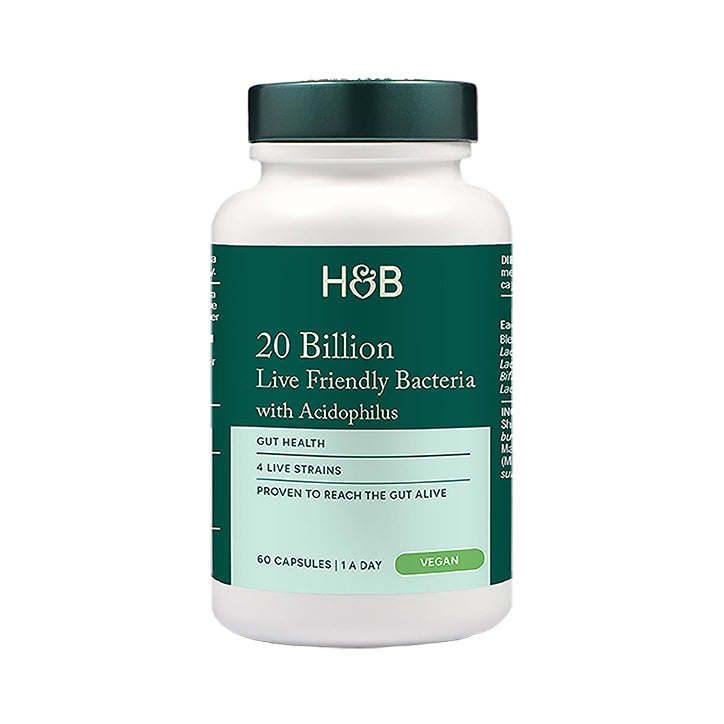 Holland & Barrett Live Friendly Bacteria 20 Billion 60 Capsules Acidophilus & Friendly Bacteria Holland&Barrett   