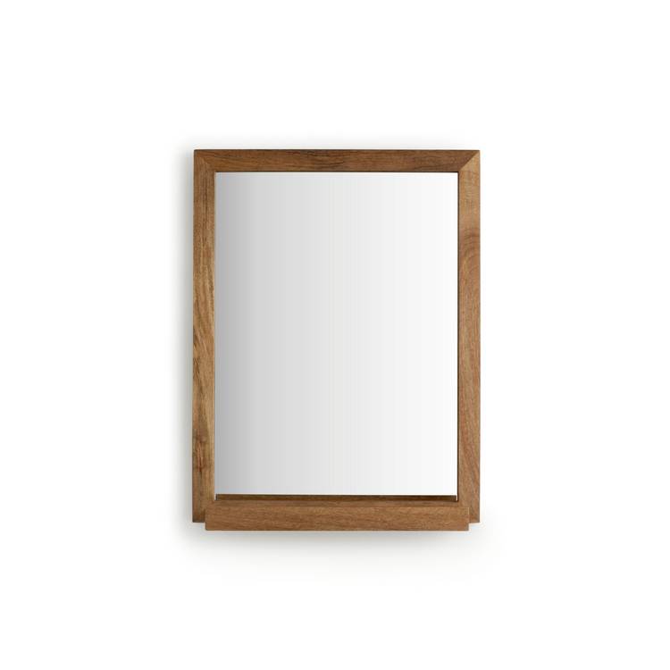 Habitat mango wood bathroom mirror with shelf 52x40cm - British product
