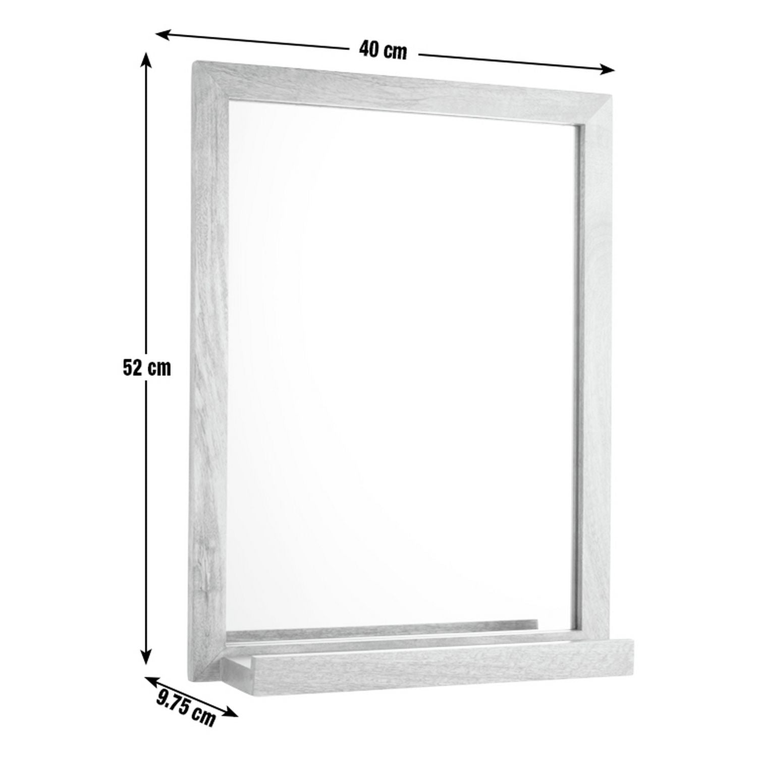 Habitat mango wood bathroom mirror with shelf 52x40cm - British product