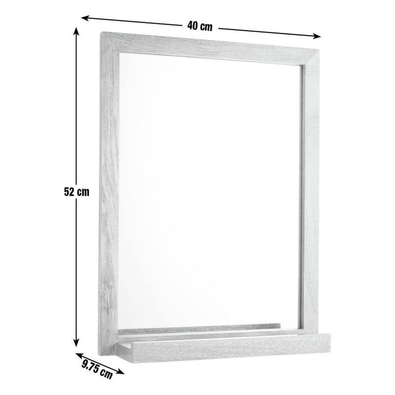 Habitat mango wood bathroom mirror with shelf 52x40cm - British product
