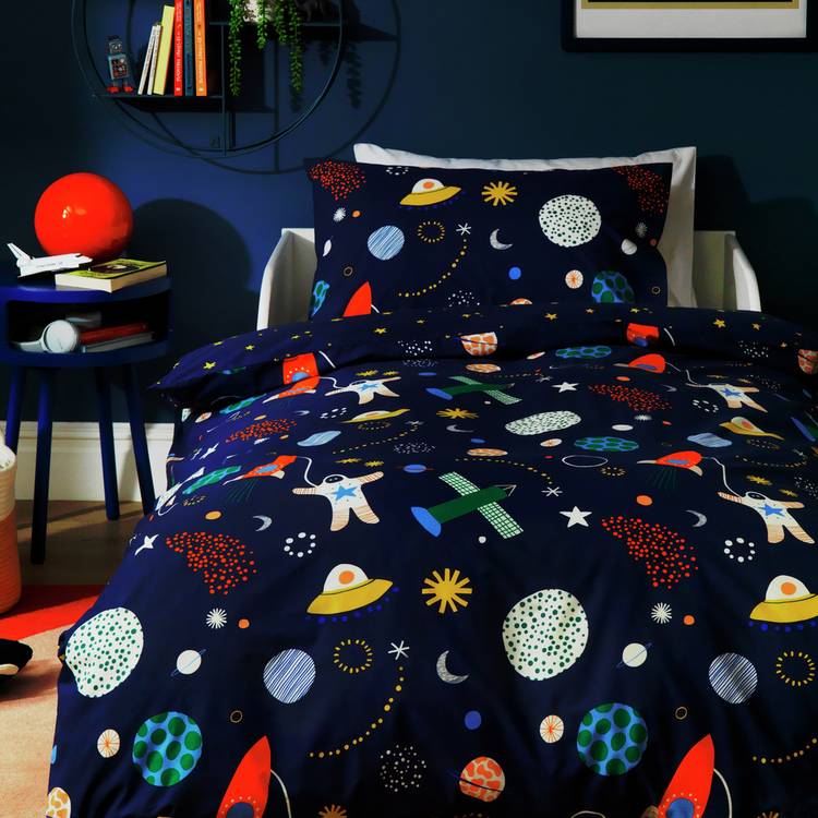 Habitat glow in the dark space bedding set toddler (British brand)
