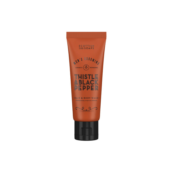 Scottish Fine Soaps Thistle Black Pepper Hair Body Wash 75ml (British brand)