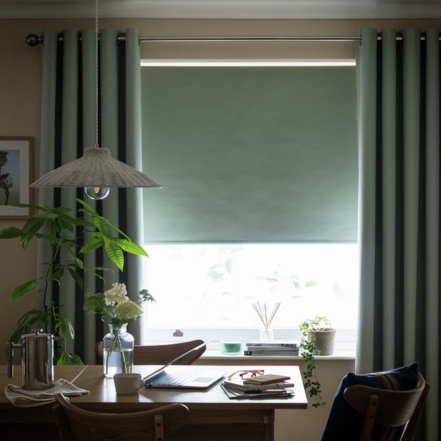 Argos Home blackout roller blind sage green 60cm, imported from the UK