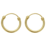 Revere single 9ct yellow gold hoop earring 15mm - British product