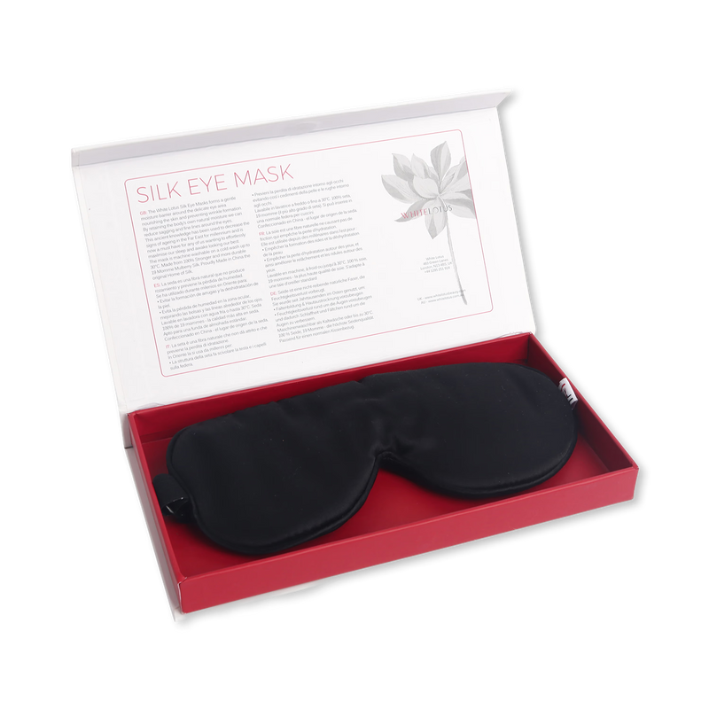 White Lotus Beauty silk sleep mask 100% mulberry silk, imported from the UK