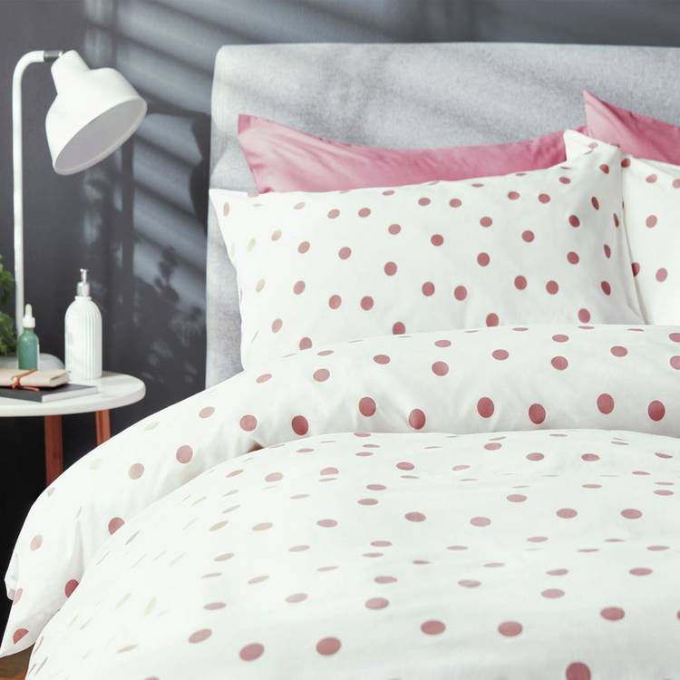 Argos Home pink spot bedding set single, UK version
