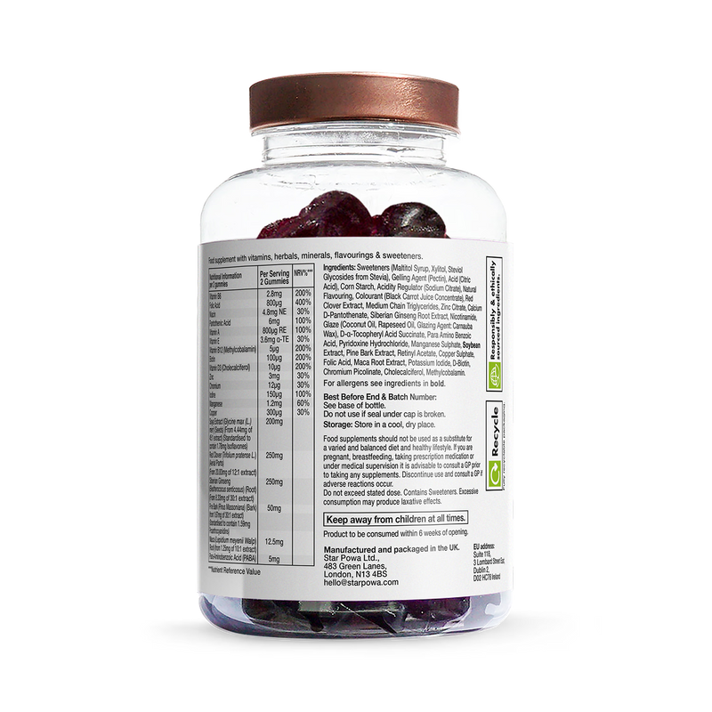 Starpowa perimenopause support gummies blackcurrant 60 count (British brand)