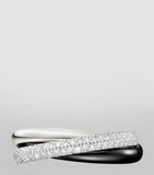 Cartier Trinity ring white gold ceramic diamond, imported from the UK