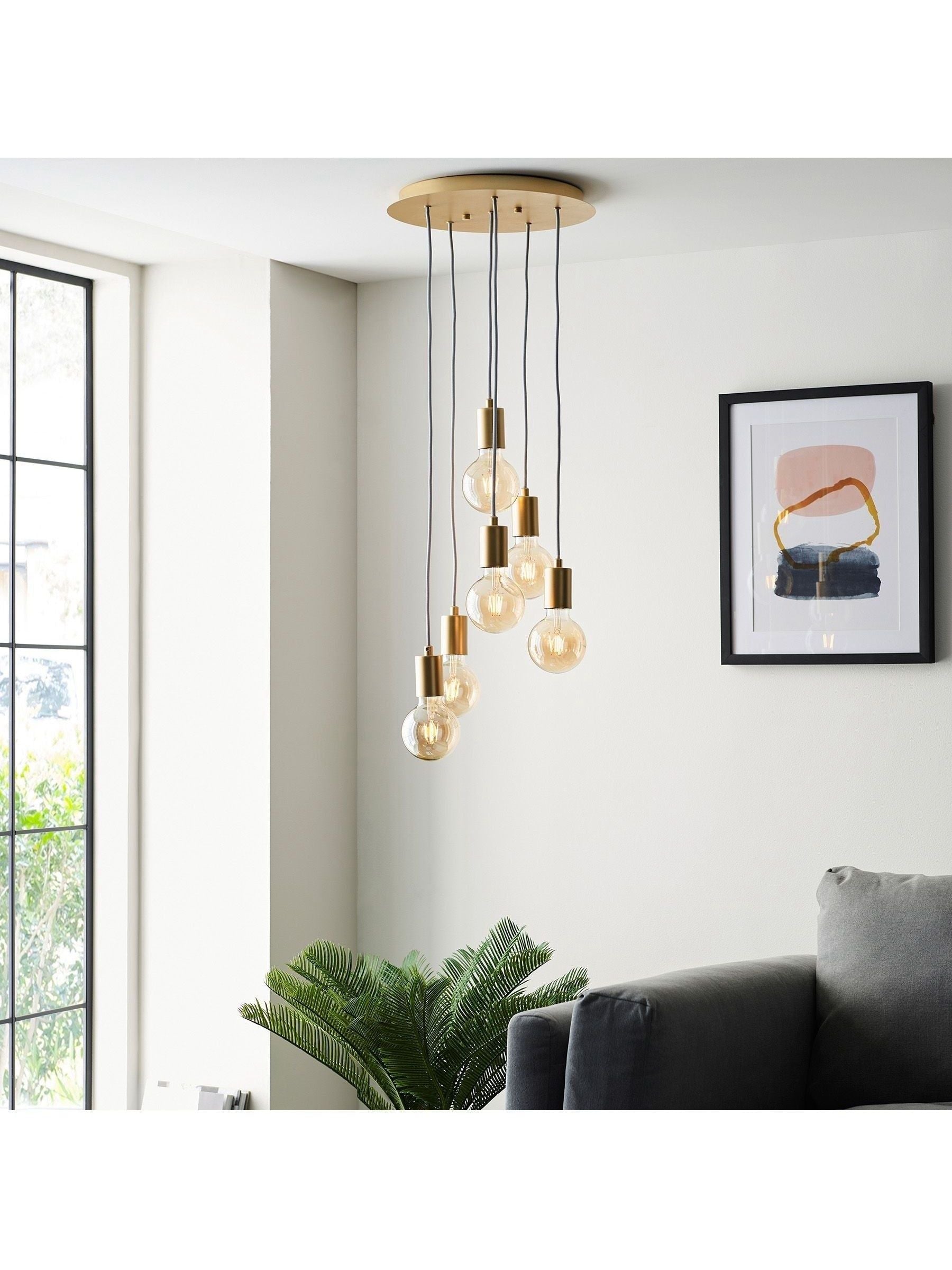 Gallery Home Industrial Chrome 5 Light Flush Ceiling Light Matt Black