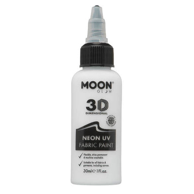 Moon Glow Neon UV Fabric Paint White 30ml