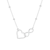 Revere sterling silver infinity heart pendant necklace 45cm - British product