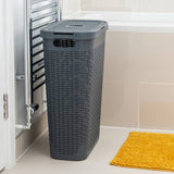 Addis dark grey slimline laundry basket 40L - British product
