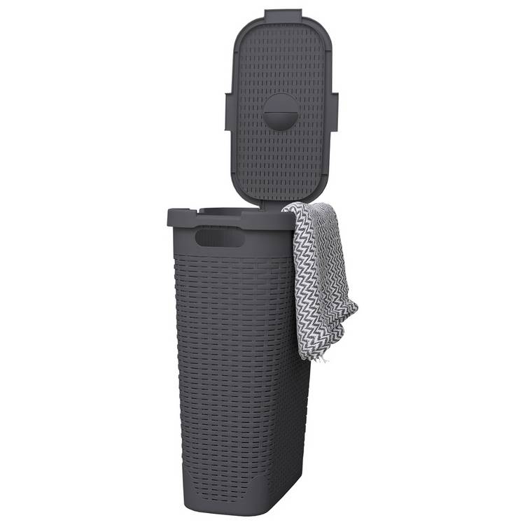Addis dark grey slimline laundry basket 40L - British product