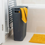 Addis dark grey slimline laundry basket 40L - British product