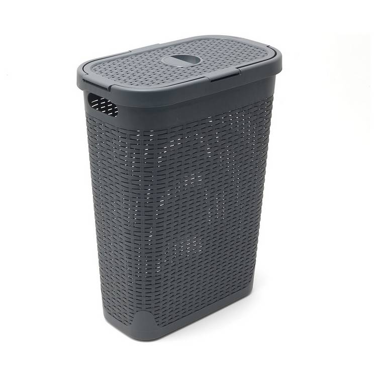 Addis dark grey slimline laundry basket 40L - British product