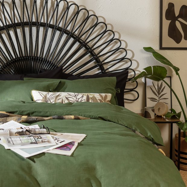 Habitat green cotton bedding set single - British product