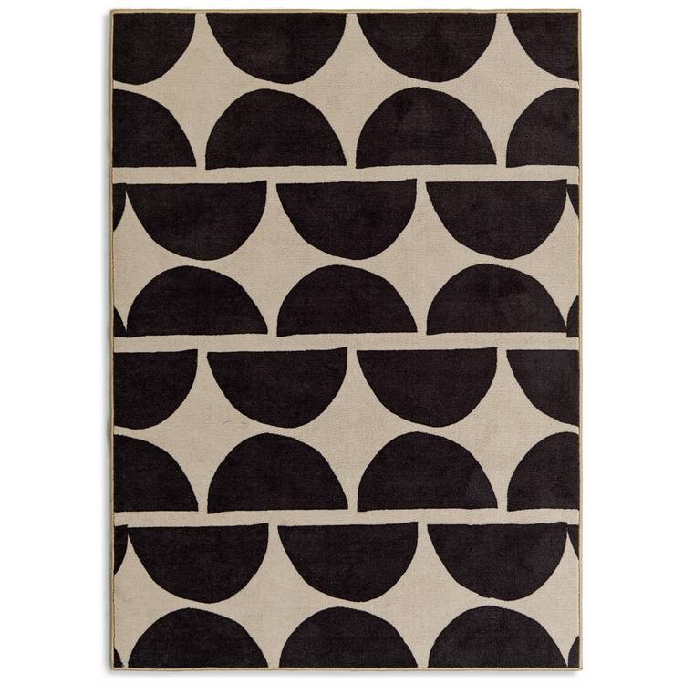 Habitat mid century geometric grey white cut pile rug 230x160cm, imported from the UK