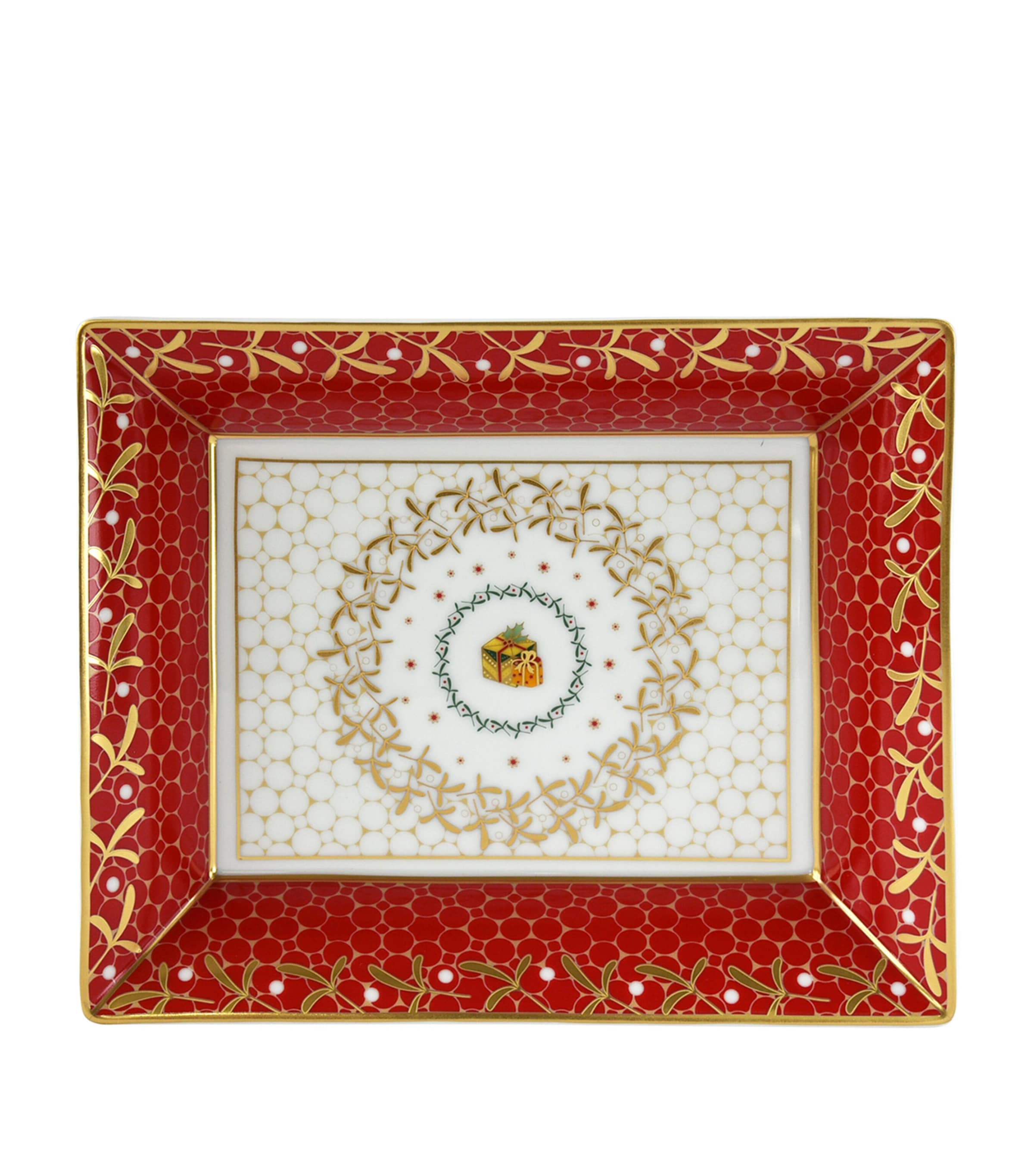 Bernardaud Noël Valet porcelain tray 20cm x 16cm - British product