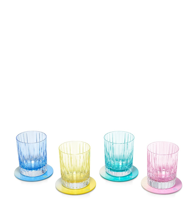 Baccarat Octogone design lacquer coasters set of 4, 11cm diameter - British product