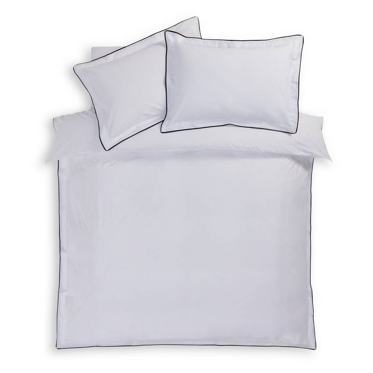 Habitat white Oxford edge bedding set single, imported from the UK