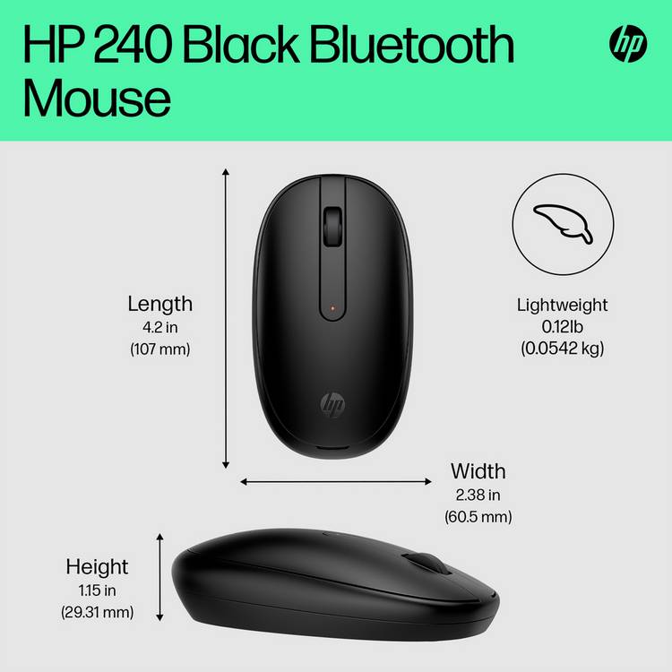 HP 240 Bluetooth wireless mouse black (British brand)