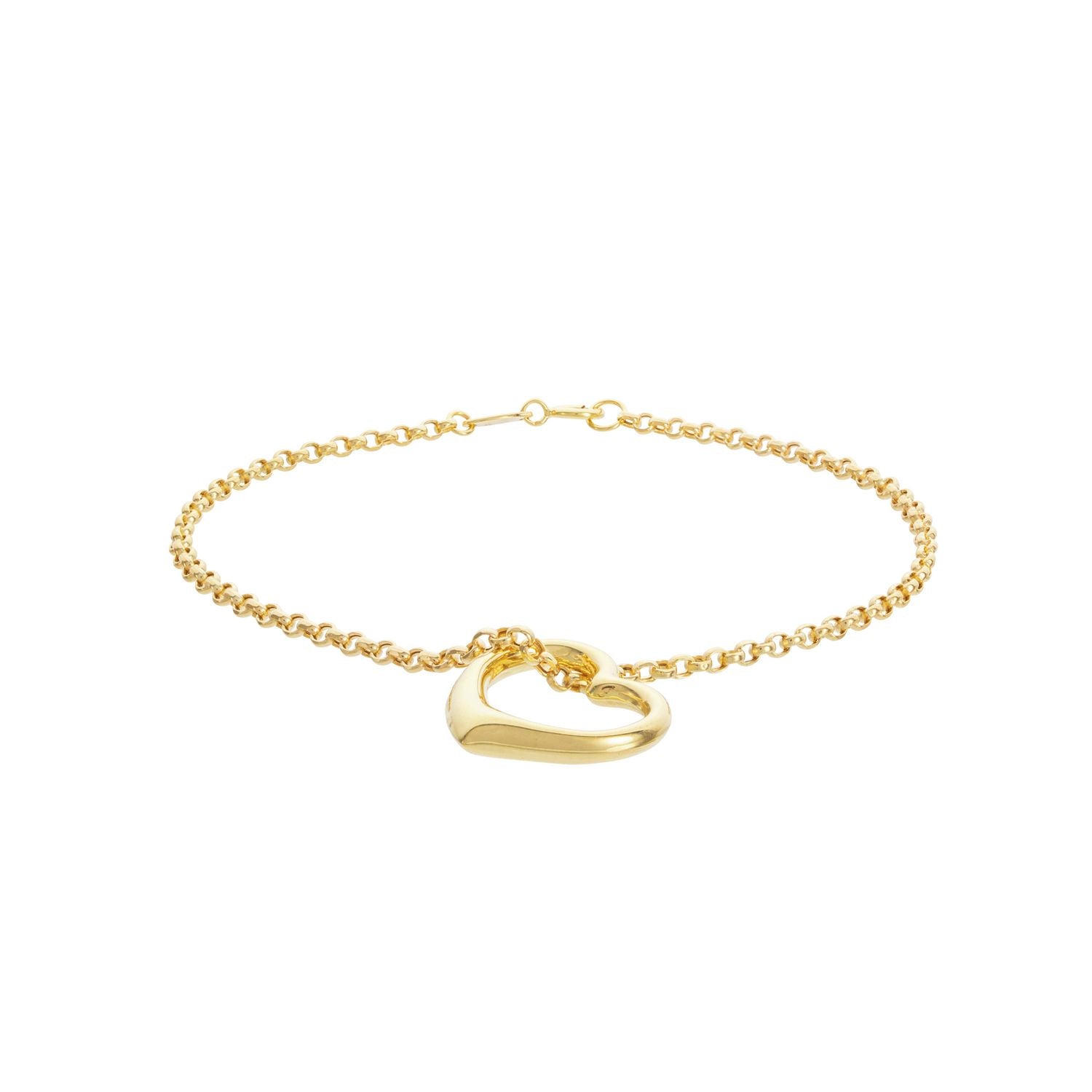 Revere 9ct yellow gold floating heart bracelet 7.5 inches - British product