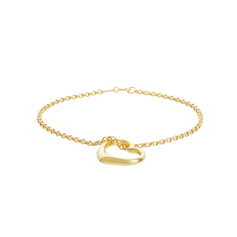 Revere 9ct yellow gold floating heart bracelet 7.5 inches - British product