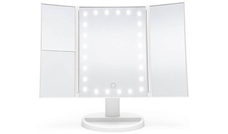 Rio 24 LED Folding Mirror - White GOODS Argos