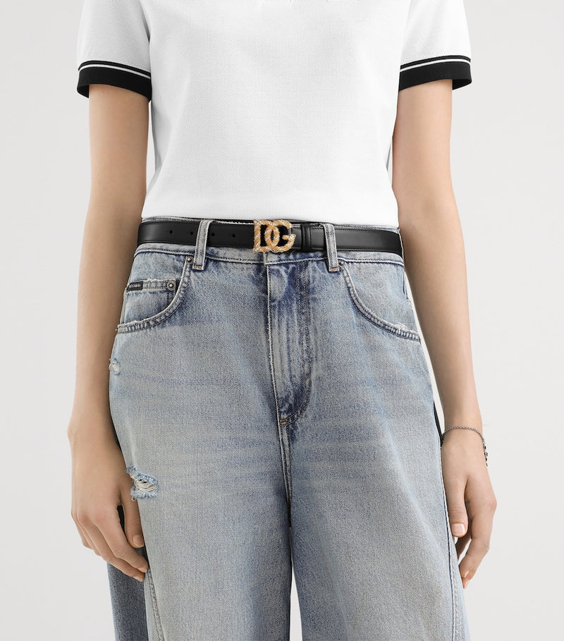 Dolce & Gabbana calfskin logo belt 2.5cm, imported from the UK