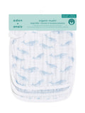 aden + anais blaue Baumwoll-Musselin Lätzchen mit Druckknopfverschluss im 3er-Pack 