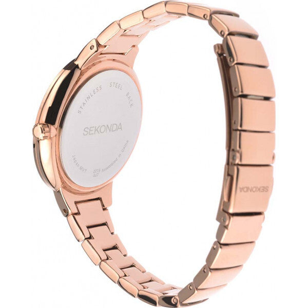 Seksy brown ladies watch with metal bracelet, imported from the UK