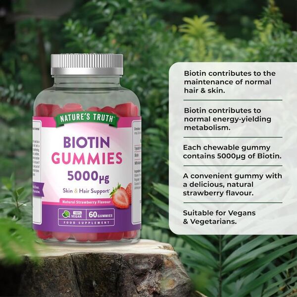 Nature's Truth biotin gummies 5000mcg 60 gummies, UK version